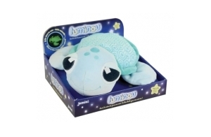 JEMINI 040757 MA Petite Carapace Peluche Tortue Lumineuse Naturelle Fonctionne sans Pile +/-25 CM, Bleu