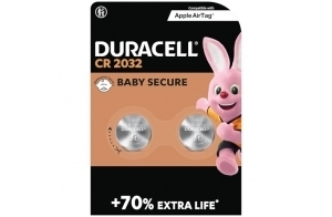 DURACELL CR2032 Piles Boutons au lithium 3V (lot de 2) - Jusqu’à +70 % de longévité - Technologie Sécurité Enfant - Recommandées pour l’AirTag d’Apple - Emballage Sécurité Enfant