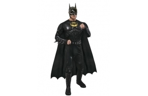 RUBIE'S DC Officiel - Déguisement Luxe Batman Mickael Keaton - The Flash Movie - Taille M- Costume Combinaison Noir du Chevalier Noir- Pour Halloween, Carnaval - Idée Cadeau de Noël