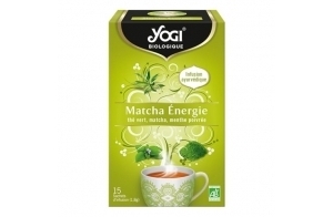 YOGI Biologique Matcha Énergie, Thé Vert 100 pourcent Bio Matcha et Menthe Poivrée, 15 Sachets thermosoudés et sans agrafe, 21.6 g, 310916