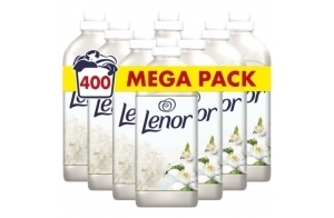 Lenor Adoucissant La Sélection, 400 Lavages (1.15L x 8), Assouplissant Linge, Fleurs de Tilleul Et Cristaux Marins, Notre Meilleure Fraîcheur et Notre Douceur Végétale