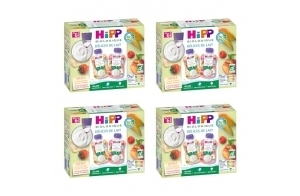 Hipp Biologique Gourdes Multipack Brassés 2 Variétés 6 Mois 4 packs de 8 gourdes de 90 g