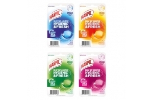 Harpic - Lot découverte Harpic bloc WC adhésif Hygienic & Fresh, 4x2 blocs