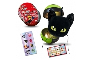 Miraculous [Pack DE 3 Ladybug - 4 en 1 - Miraball Surprise, Jouet pour Enfants - Balle en métal à Collectionner - Figurine Kwami en Peluche - Autocollants pailletés et Ruban Blanc (Wyncor)