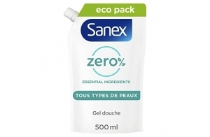 SANEX - Gel douche Hydratant Zéro % - Tous Types de Peau - Eco-Recharge Gel Douche - 500 ml