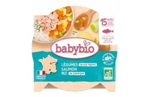 Babybio - Assiette Méli-Mélo de Légumes au Saumon Riz 260 g - 15+ Mois - BIO