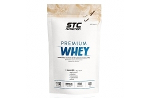 STC NUTRITION - Premium Whey - 80% de protéines natives de lactosérum - Croissance, maintien et réparation musculaires - Digestion facile - 30 Shakers - Doypack 750g