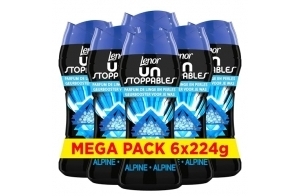 Lenor Unstoppables Parfum De Linge En Perles, 6x224g, Parfum Alpine, Fraîcheur Permanente Jusqu’à 12 Semaines Dans L’Armoire