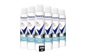 REXONA - Déodorant Femme Invisible Aqua - Spray Anti-transpirant - Advanced Protection - Parfum Frais et Floral - Protection 72h (lot de 6x200ml)