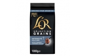 L'OR, 1kg Café en Grains Sélection, 100% Arabica, Intensité 7