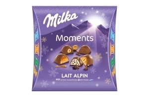 MILKA Moments - Assortiments de 17 Pralines Chocolat au Lait - Mix de 5 Goûts : Lait Alpin, Caramel Noisette, Caramel, Noisette, Oreo - Idée Cadeau Noël - Chocolats à Offrir ou Partager - 1 Boîte 268g