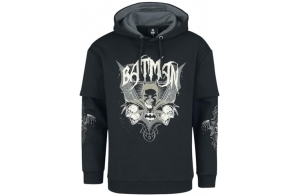 Batman Dark Smile Homme Sweat-Shirt à Capuche Noir S 70% Coton, 30% Polyester Regular/Coupe Standard