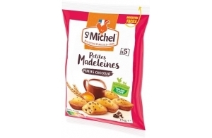 St Michel - Madeleines aux Pépites de Chocolat - 5 Madeleines - 75 G - 24 Paquets