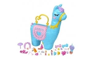 Polly Pocket Grand Coffret Lama Surprises Soirée Pyjama, 25 Surprises (Dont 2 Mini-Figurines), thème Camping de Luxe/soirée Pyjama, Jouet Enfant, Dès 4 Ans, HHX74