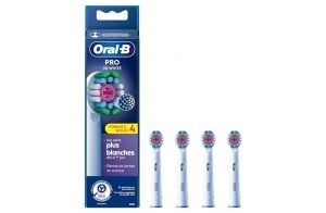 Oral-B Pro 3D White Brossettes pour Brosse à dents électriques, Pack De 4 Unités