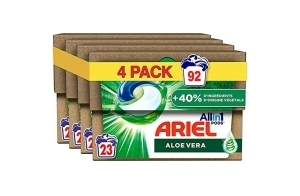 Ariel All-in-1 Pods Lessive Capsules, 92 Lavages, Fraîcheur Avec Une Touche De Aloe vera, 40% D’ingrédients D’origine Végétale En Plus