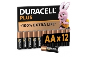 Duracell Plus Piles AA (lot de 12) - Alcalines 1,5V - Jusqu’à 100% plus longtemps - Idéales pour les appareils du quotidien - Emballage 0% plastique - Conservation 10 ans - LR6 MN1500