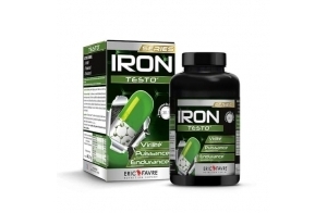 IRON TESTO - Booster de Testostérone - Virilité, Puissance, Endurance - Formule complète avec Tribulus Terrestre, Maca et Ginseng - 90 gélules - Sans Nano-particules - Laboratoire Français Eric Favre