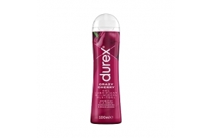 Durex Gel Lubrifiant Crazy Cherry - Goût Cerise - Lubrifiant à Base d'Eau - 100 ml, Transparent, 100 ml