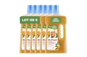 Mr. Propre Nettoyant Liquide Sol Multi-Usages Avec Cèdre & Mandarine Aux Huiles Essentielles, 6x 1L, Élimine Jusqu’à 100% De La Saleté Et De La Graisse, Sans Traces