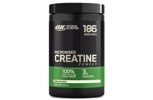 Optimum Nutrition Micronised Creatine Powder, Créatine Monohydrate en Poudre 100% Pure pour la Performance et la Puissance Musculaire, non aromatisé, 186 Portions, 634 g