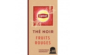 Lipton, Thé Noir, Goût Fruits Rouges, Capsules Compatibles Nespresso, Vitalité, Ingrédients d'Origine 100% Naturelle, 10 Capsules