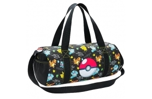 Pokémon Sac de Sport Enfant Sac Piscine Voyage Week-End Plage Football Gym Garçon Fille Pikachu Accessoire Officiel (Noir/Multi)