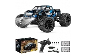 HAIBOXING RC Voiture 1/18 4x4 Monster Trucks avec 36+ km/h Haute Vitesse, 2,4 GHz Télécommandés Véhicules Électriques Tout Eerrain Étanches avec Batterie Rechargeable pour Enfants et Adultes RTR