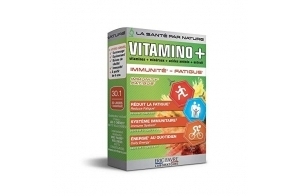 COMPLEXE MULTIVITAMINES ET MINERAUX Vitamino+ - Haute Absorption - Vitamines A, B, C, D3, E, Minéraux, Acides Aminés, Zinc - Immunité, Fatigue - Programme 30J - Laboratoire Français Eric Favre