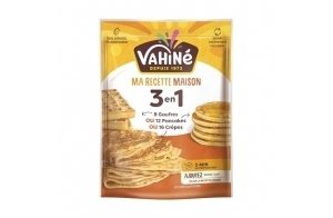VAHINÉ - Préparation 3 en 1, Préparation pour pâte à crêpes, pancakes ou gaufres 240 g