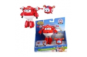 Super Wings EU750421 Supercharged Jett & Mini Super Pet Jett, Transformer Toys for 3+ Year Old Boy Girl, Red