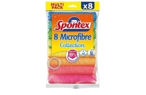 SPONTEX - Microfibre Collection - Microfibres Multi-usages - 8 Microfibres