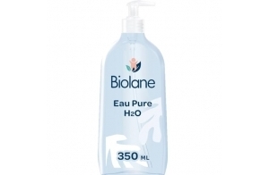 BIOLANE - Eau Pure H2O - Nettoyant Pour Le Visage, Corps Et Siège Du Bébé - Sans rinçage - 1 flacon-pompe 350ml - Fabriqué en France