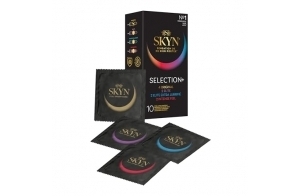 SKYN Selection+: 10 préservatifs sans latex pour hommes / 4 Original, 2 Elite, 2 Elite Extra Lubrifié, 2 Intense Feel/Technologie SKYNFEEL