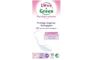 Love & Green - Protège-lingeries Incontinence/Fuites urinaires - Protections écologiques absorbantes pour fuites urinaires légères - ULTRA MINI (28 unités)