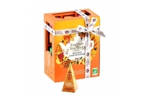 English Tea Shop - Coffret Infusions Bio Super Goodness - 2 x 6 mélanges d'infusions à offrir - 12 sachets pyramides - Coffret cadeau éco-conçu