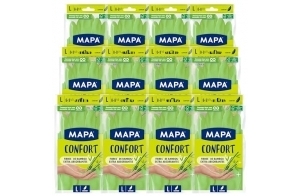 Mapa - Confort - 12 Gants de Ménage Textile Fibres de Bambou - Garde les mains Fraiches et Sèches - 12 pack de 1 paire - Taille L