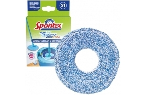 Spontex Recharge pour Balai Serpillère Aqua Revolution System X'tra - Nettoie les sols stratifiés, le bois et le carrelage - Recharge en microfibre