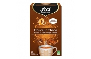 Yogi Biologique Douceur Chocolat, Infusion 100% Bio Écorces de Cacao, Orange et Cannelle, 15 Sachets thermosoudés et sans agrafe, 30 g, 312016