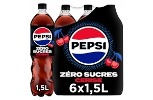 Pepsi Zéro Sans Sucres Saveur Cerise Bouteille 6 X 1,5L