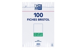 OXFORD Fiche bristol Non perforee 100 feuilles A4 (21 x 29,7 cm) Blanc