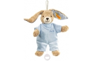 Steiff - 237515 - Peluche - Lapin Hoppel avec Boîte à Musique - Bleu