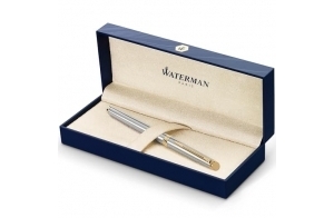 Waterman Hémisphère stylo plume - acier inoxydable avec attributs or fin 23K - plume fine - coffret cadeau