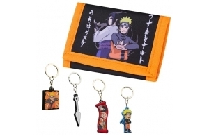 Naruto Porte Clef Enfant - Coffret Portefeuille Enfant et Lot Porte-Clés Anime Enfant Ado - Idée Cadeau Anime Manga (Multi Portefeuille et Lot Porte-Clés)