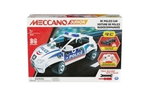 MECCANO - MA VOITURE DE POLICE RC MECCANO JUNIOR - Voiture Police Radiocommandée A Construire Personnaliser Diriger - Jeu De Construction 2 Outils - Alternative Aux Ecrans - Jouet Enfant 5 Ans Et +