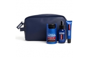 L'Oréal Men Expert - Trousse Routine Experte pour Homme - Soins Visage Revitalisant & Anti-Âge - À l'Acide Hyaluronique - Pour Tous Types de Peaux - Power Age - 3 Produits