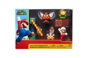 Super Mario Diorama Set de Figurines et Accessoires Château de Lave 6cm