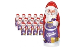 MILKA - Père Noël Chocolat au Lait - Chocolat de Noël - Idée de Cadeau - Chocolat Enfant à Offrir - 14 Chocolats de 90g