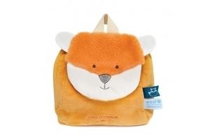 Doudou et Compagnie - Sac à Dos Renard - UNICEF - 20 x 20 x 10 Cm - Fermeture Velcro - Sangles Réglables - Orange - Idée Cadeau de Naissance Fille et Garçon - À Partir de 18 Mois - DC3831