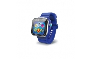 VTech - KidiZoom SmartWatch MAX Bleue, Montre Digitale Enfant, Photo, Selfie, Vidéo, Écran Tactile Horizontal, Jouet High-Tech, Cadeau Enfant et Ado de 5 Ans à 14 Ans - Contenu en Français